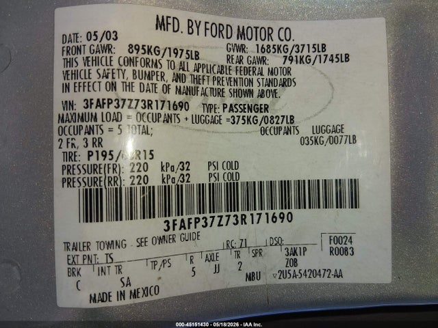 Ford Focus Zx5