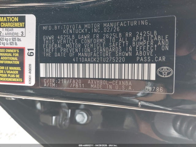 Toyota Camry Le
