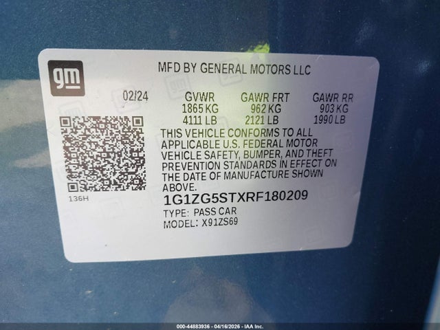 Chevrolet Malibu Fwd Rs