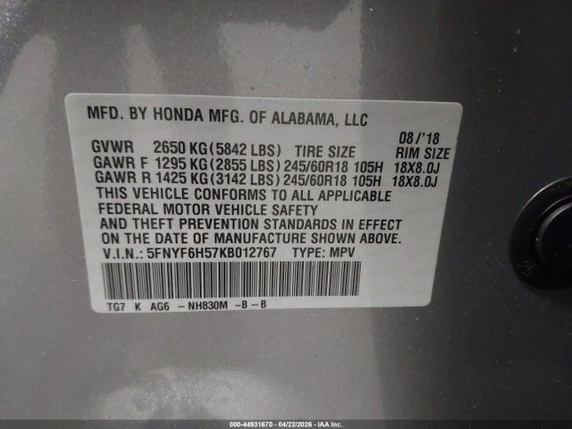 Honda Pilot Ex-l