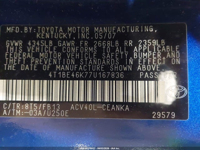 Toyota Camry Le