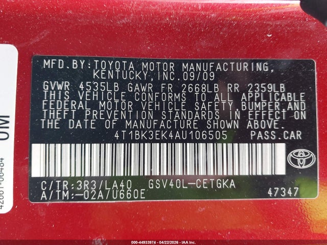 Toyota Camry Xle V6