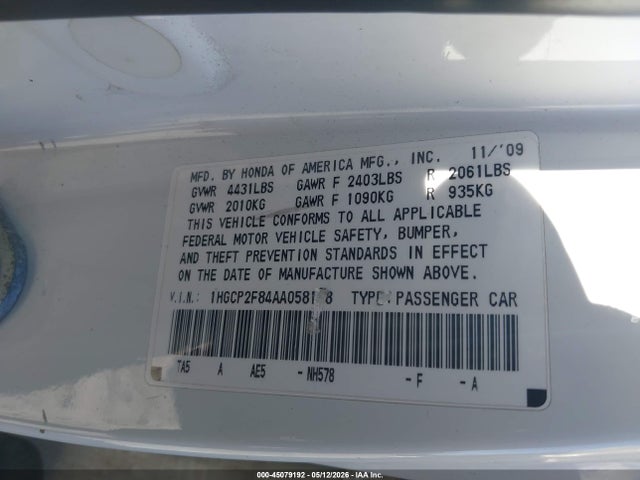 Honda Accord 2.4 Ex-l