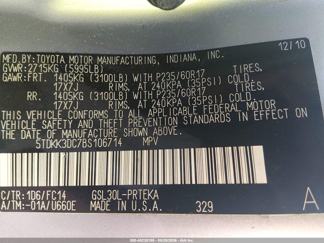 Toyota Sienna Le V6