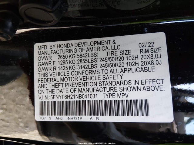 Honda Pilot Awd Special Edition