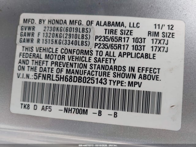 Honda Odyssey Ex-l