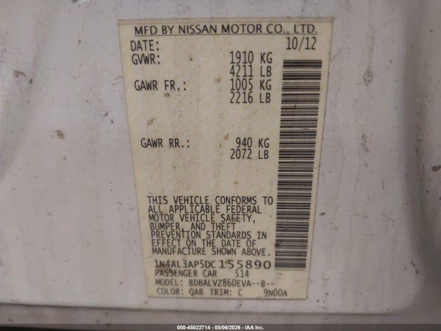 Nissan Altima 2.5 Sl