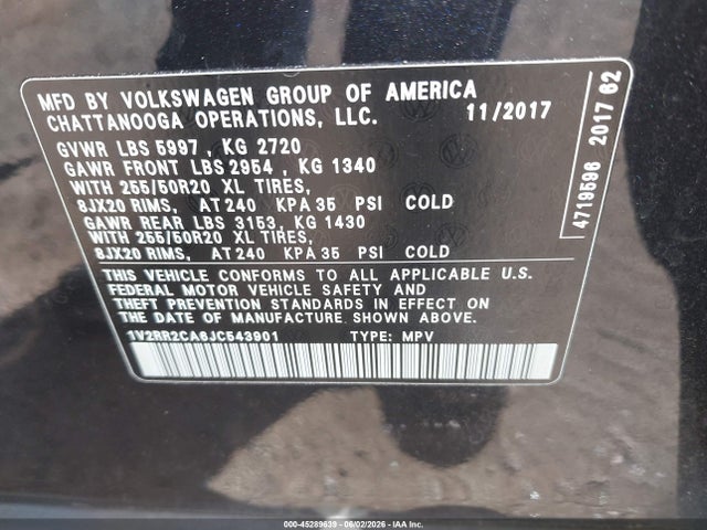 Volkswagen Atlas 3.6l V6 Sel