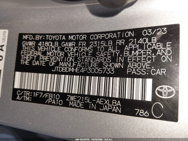 Toyota Corolla Hybrid Le