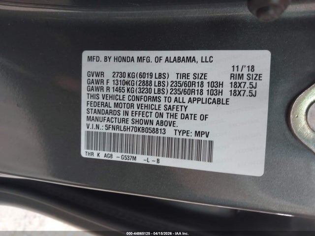 Honda Odyssey Ex-l