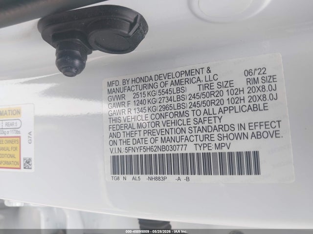 Honda Pilot 2wd Touring 7 Passenger