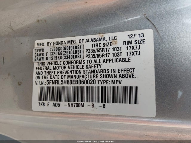 Honda Odyssey Ex-l