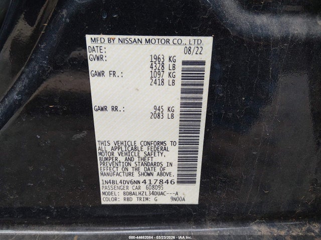 Nissan Altima Sv Fwd