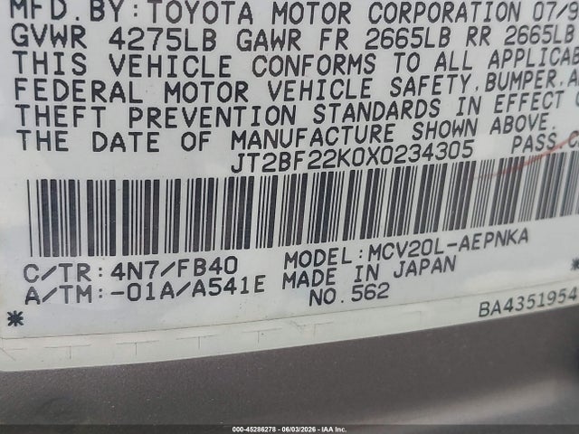 Toyota Camry Le V6
