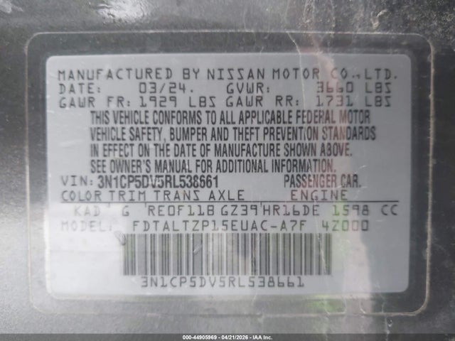 Nissan Kicks Sr Xtronic Cvt
