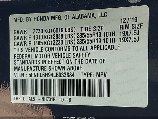 Honda Odyssey Elite