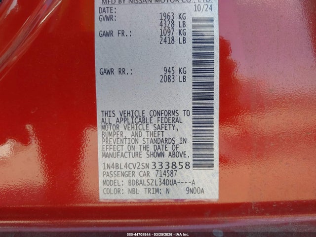 Nissan Altima Sr Fwd