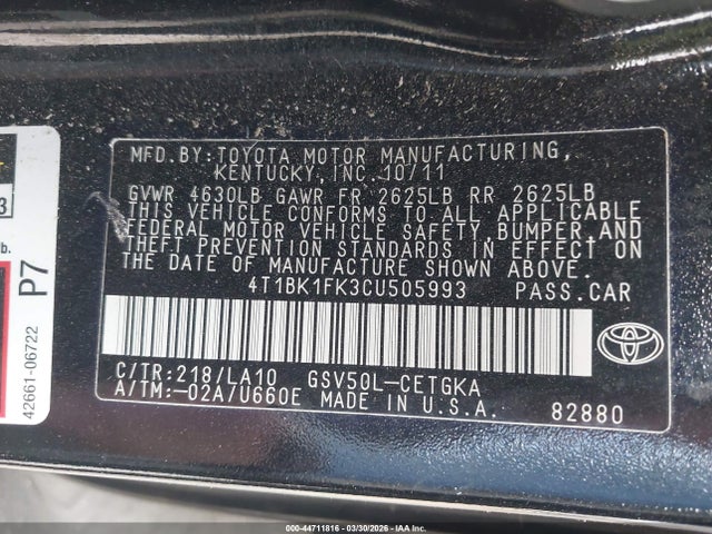 Toyota Camry Xle V6