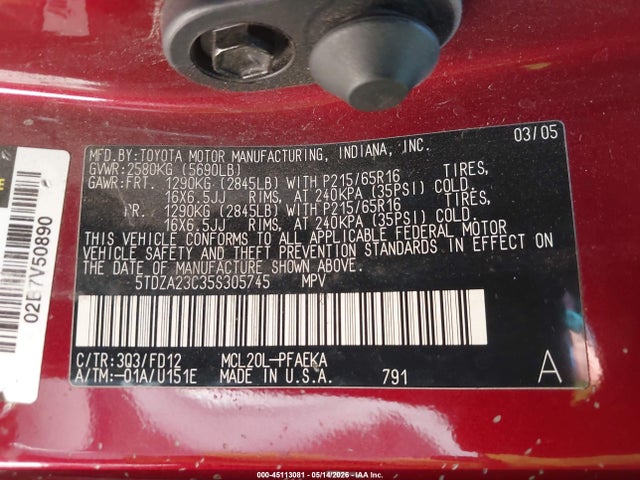 Toyota Sienna Ce