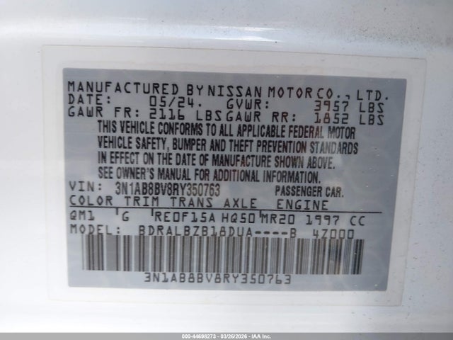 Nissan Sentra S Xtronic Cvt
