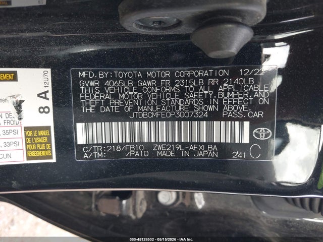 Toyota Corolla Hybrid Le