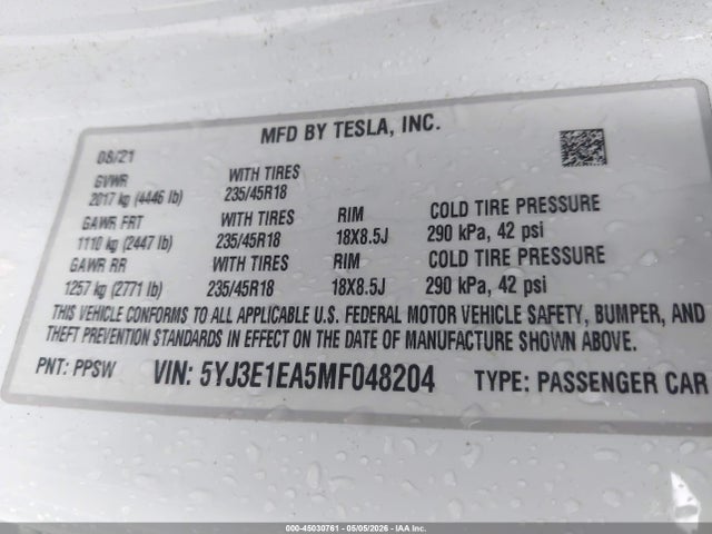 Tesla Model 3 Standard Range Plus Rear-wheel Drive