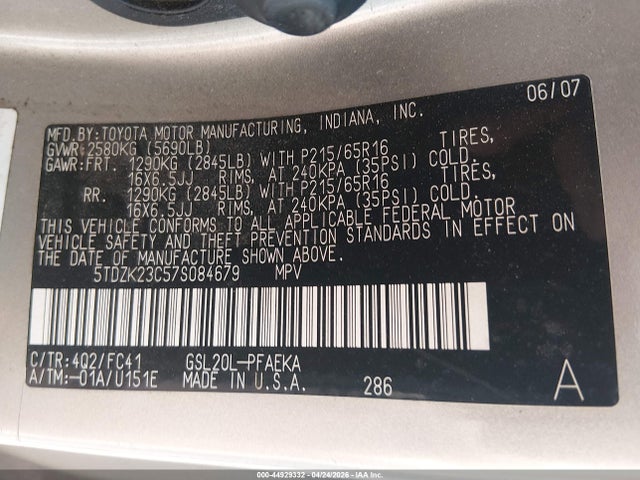 Toyota Sienna Le