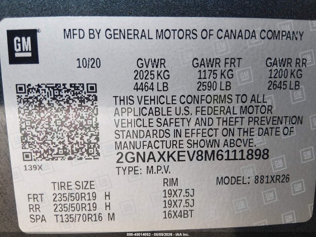 Chevrolet Equinox Fwd Lt