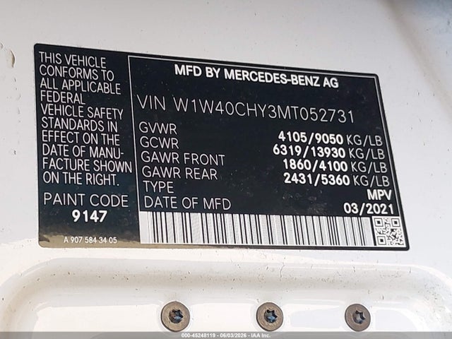Mercedes-Benz Sprinter 2500 High Roof I4