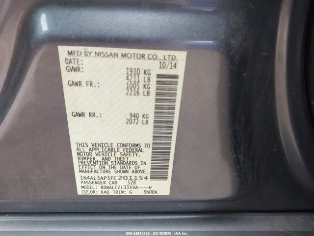 Nissan Altima 2.5 Sv