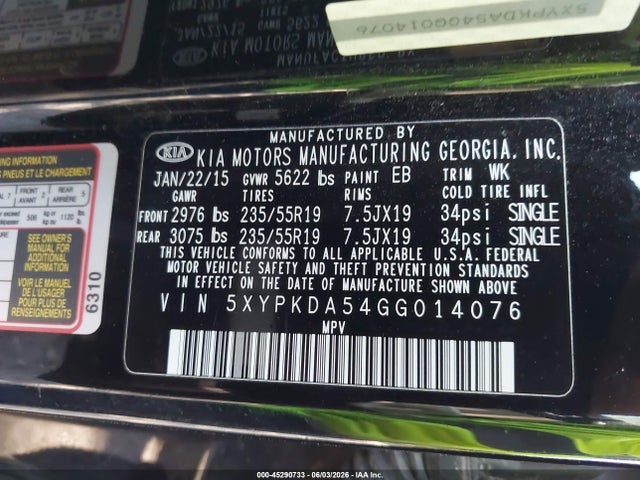 Kia Sorento 3.3l Sxl