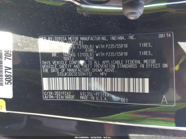 Toyota Sienna Le 7 Passenger