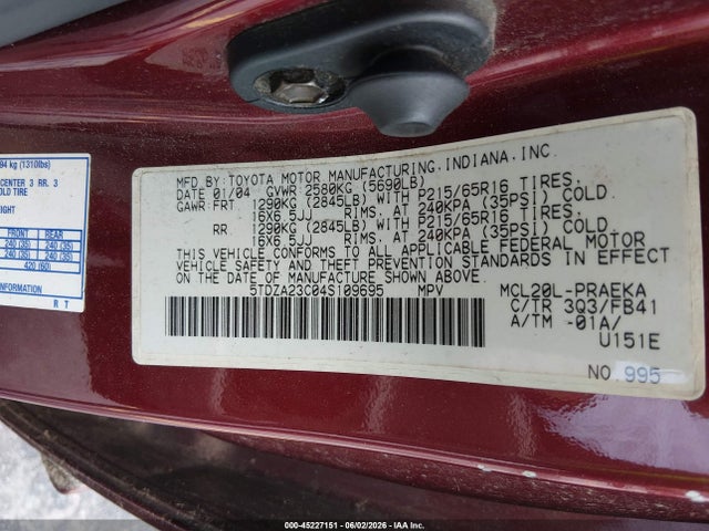 Toyota Sienna Le