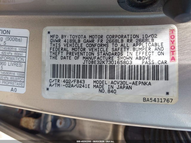 Toyota Camry Le