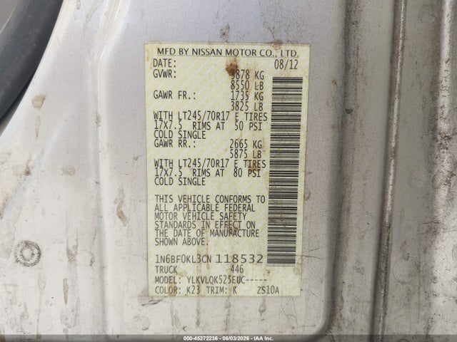 Nissan Nv Nv1500 S V6