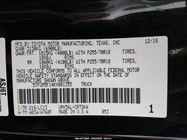Toyota Tundra Sr 4.6l V8