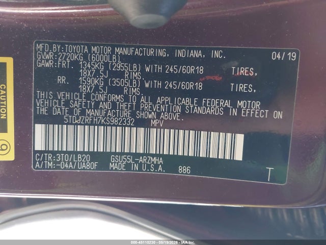 Toyota Highlander Xle