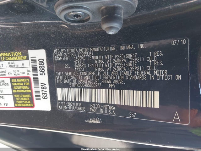 Toyota Sienna Xle V6