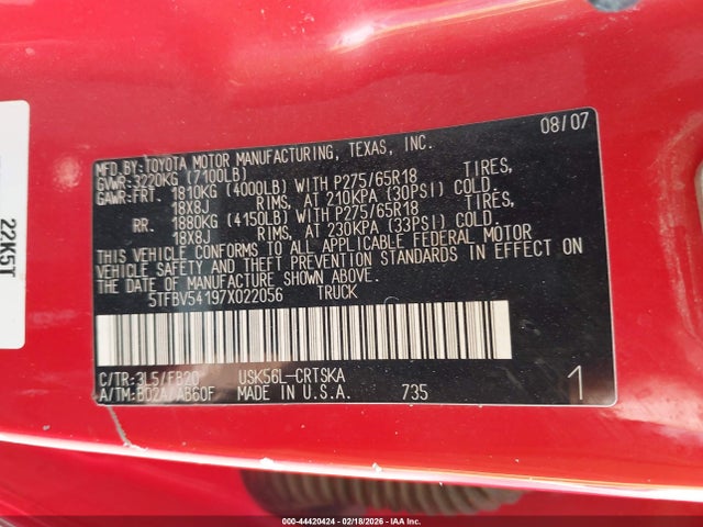 Toyota Tundra Sr5 5.7l V8