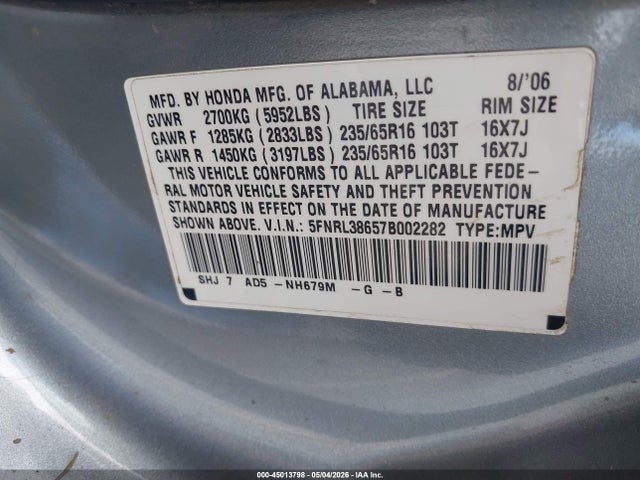 Honda Odyssey Ex-l