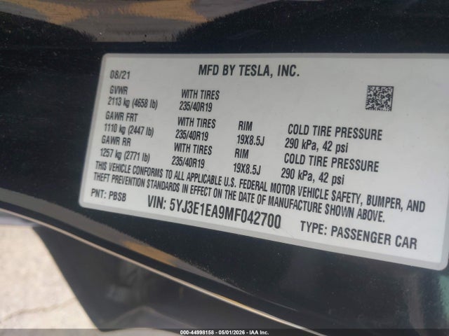 Tesla Model 3 Standard Range Plus Rear-wheel Drive