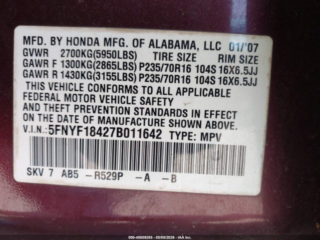 Honda Pilot Ex