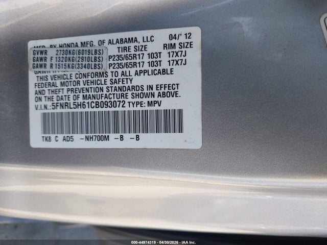 Honda Odyssey Ex-l