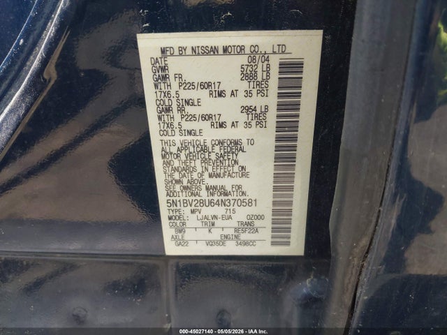 Nissan Quest 3.5 Se
