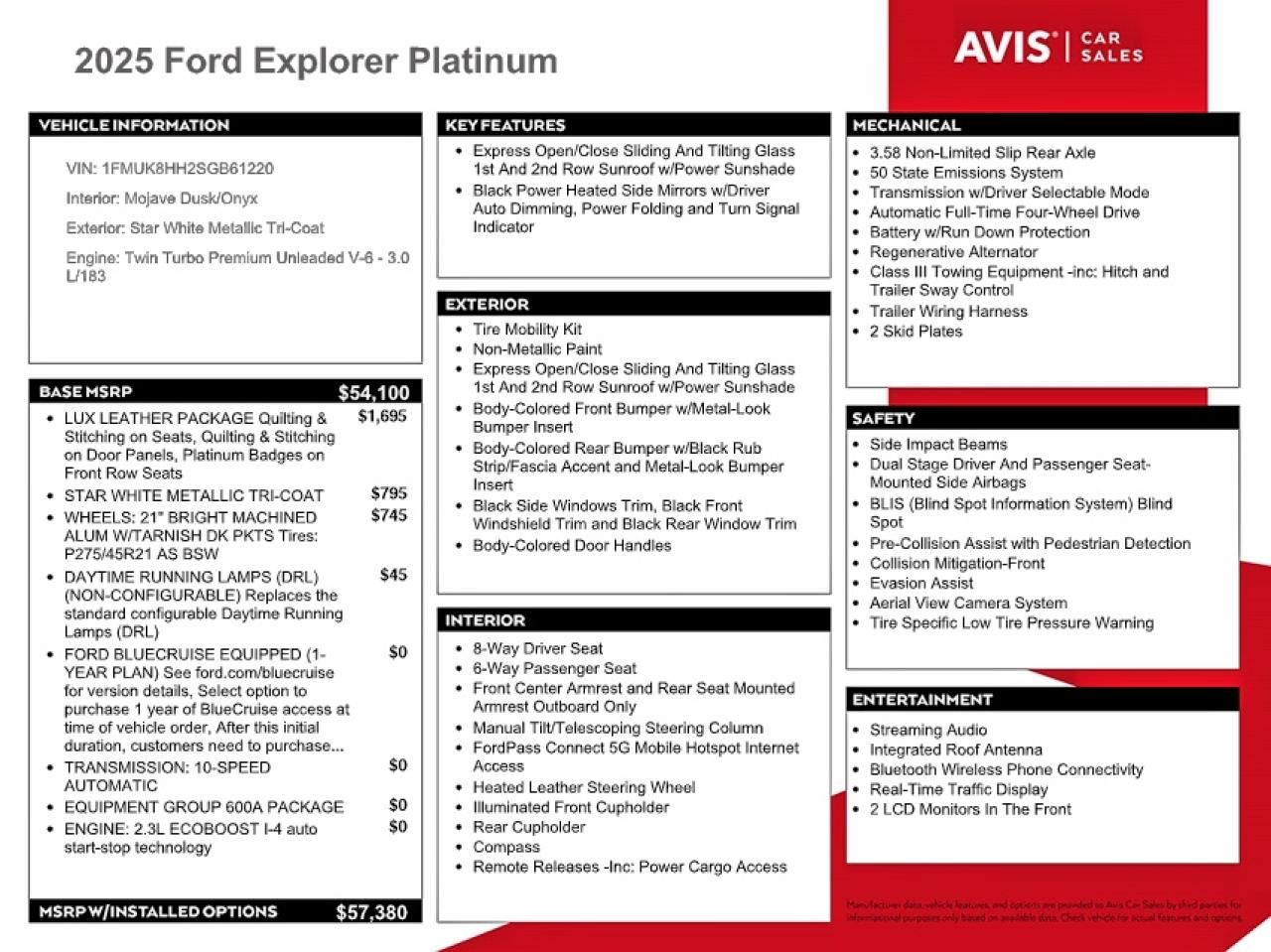 Ford Explorer Platinum