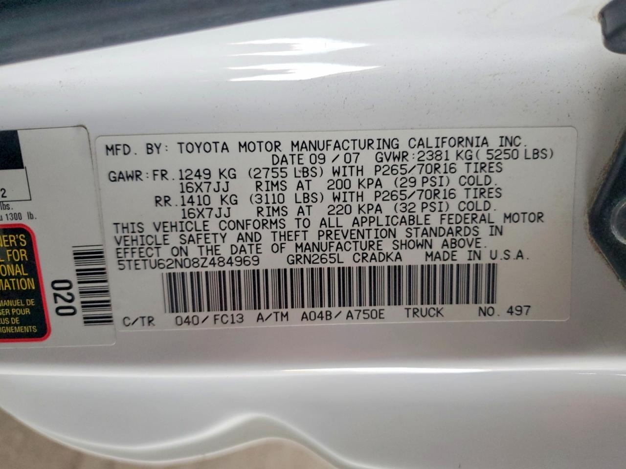 Toyota Tacoma Prerunner Access Cab