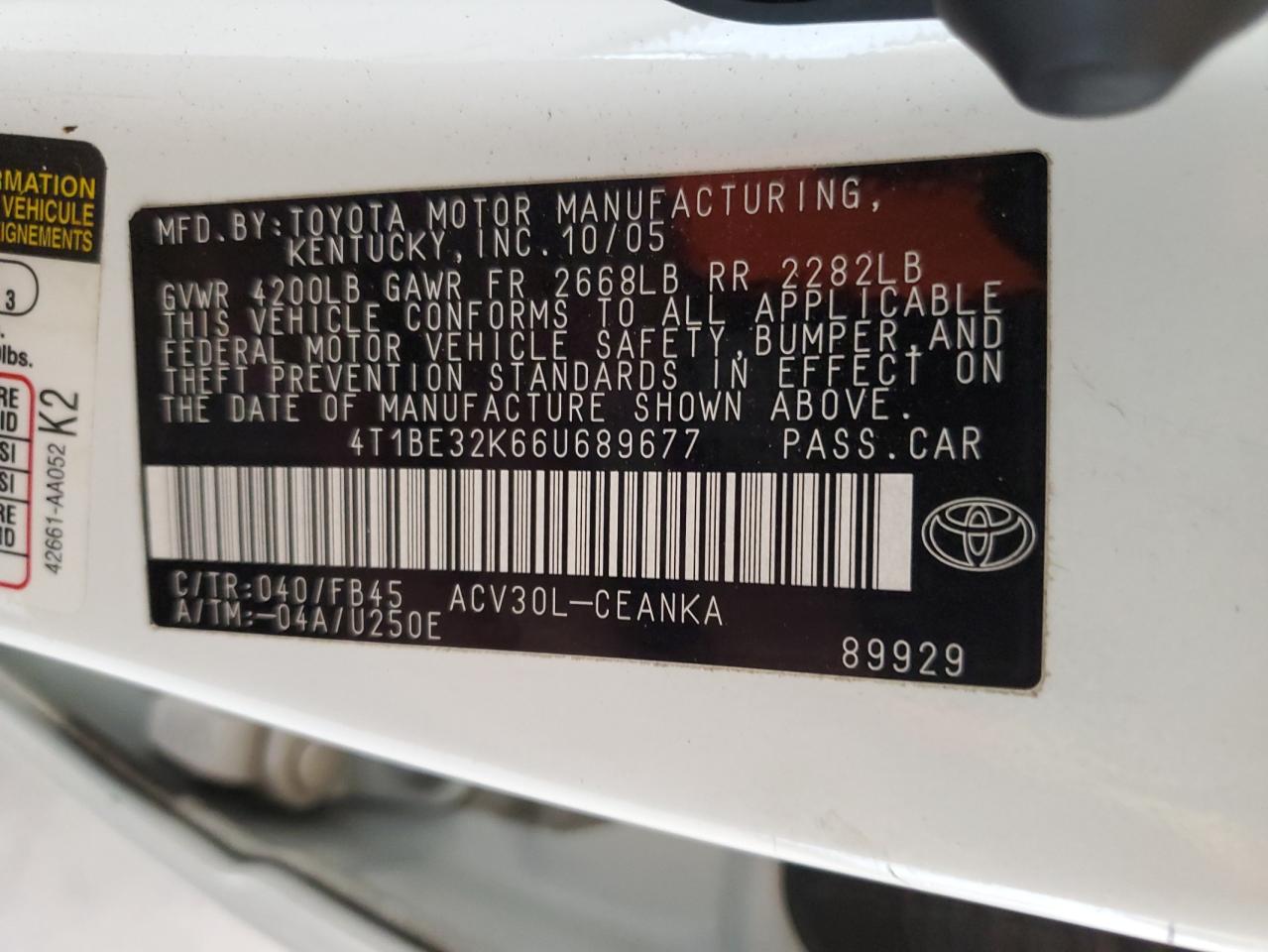 Toyota Camry Le