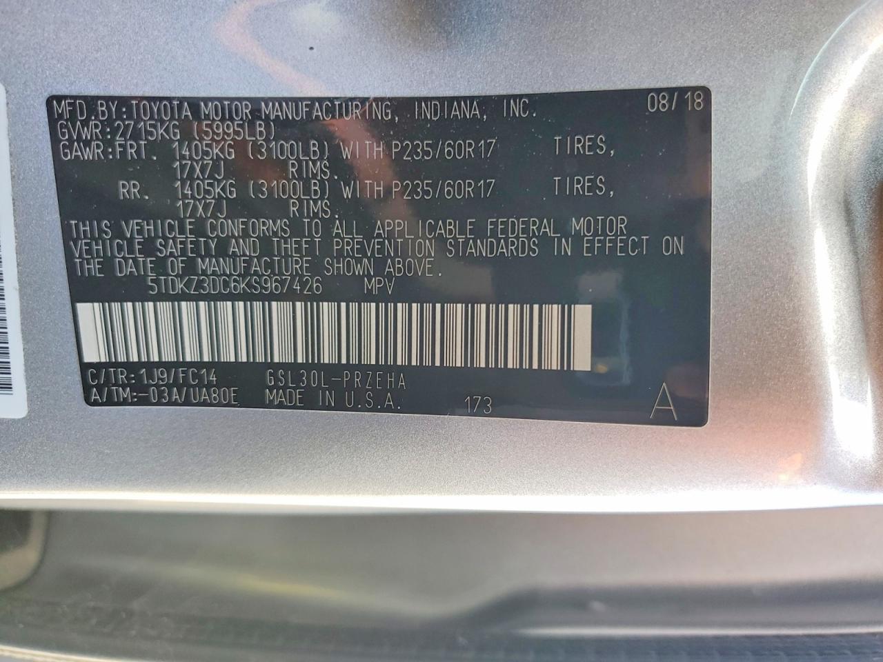 Toyota Sienna Le