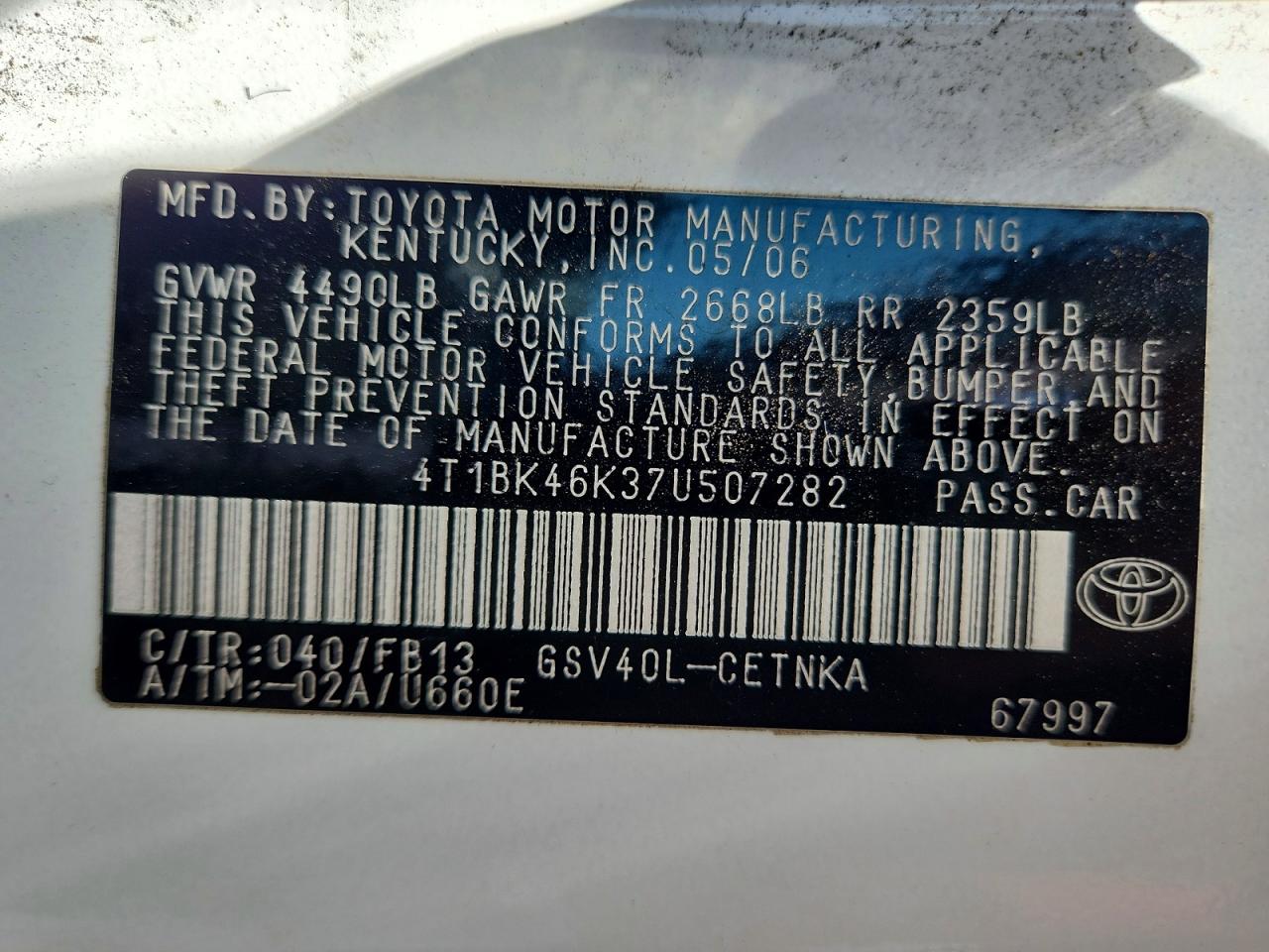 Toyota Camry Le V6