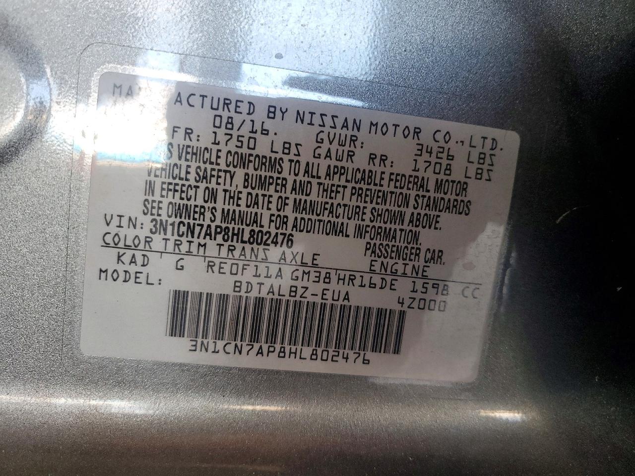 Nissan Versa 1.6 S